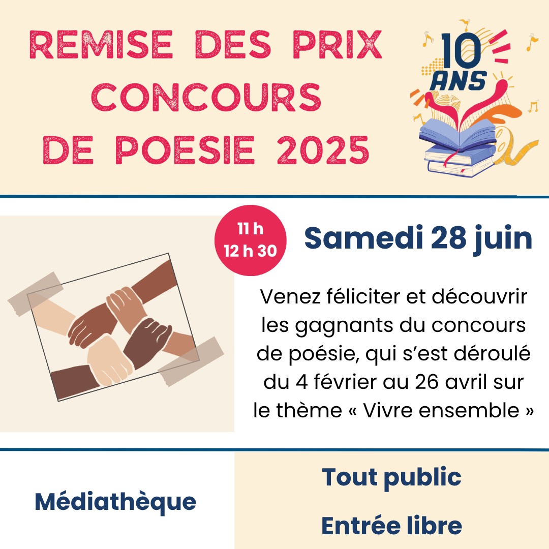 Couverture de CONCOURS DE POESIE 2025 : Remise des prix